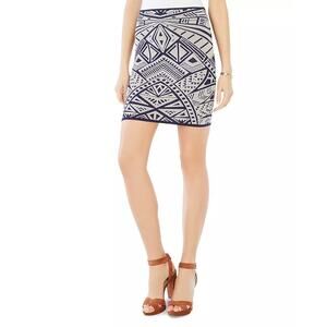 BCBGMAXAZRIA Women's Bandage Pavel Medallion Knit Jacquard Skirt Bodycon Size S
